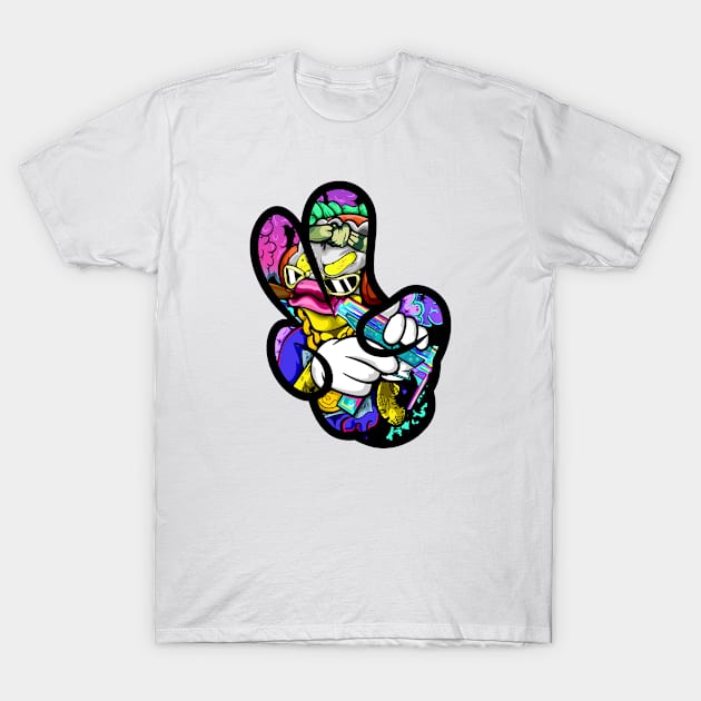 Cool peace sign hand gesture drawing T-Shirt by slluks_shop